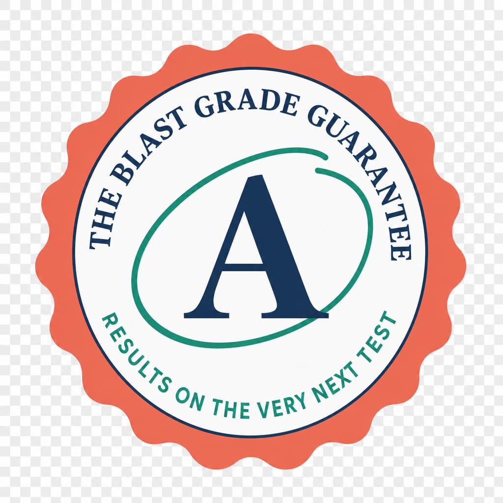 The Blast Grade Guarantee seal — results on the very next test